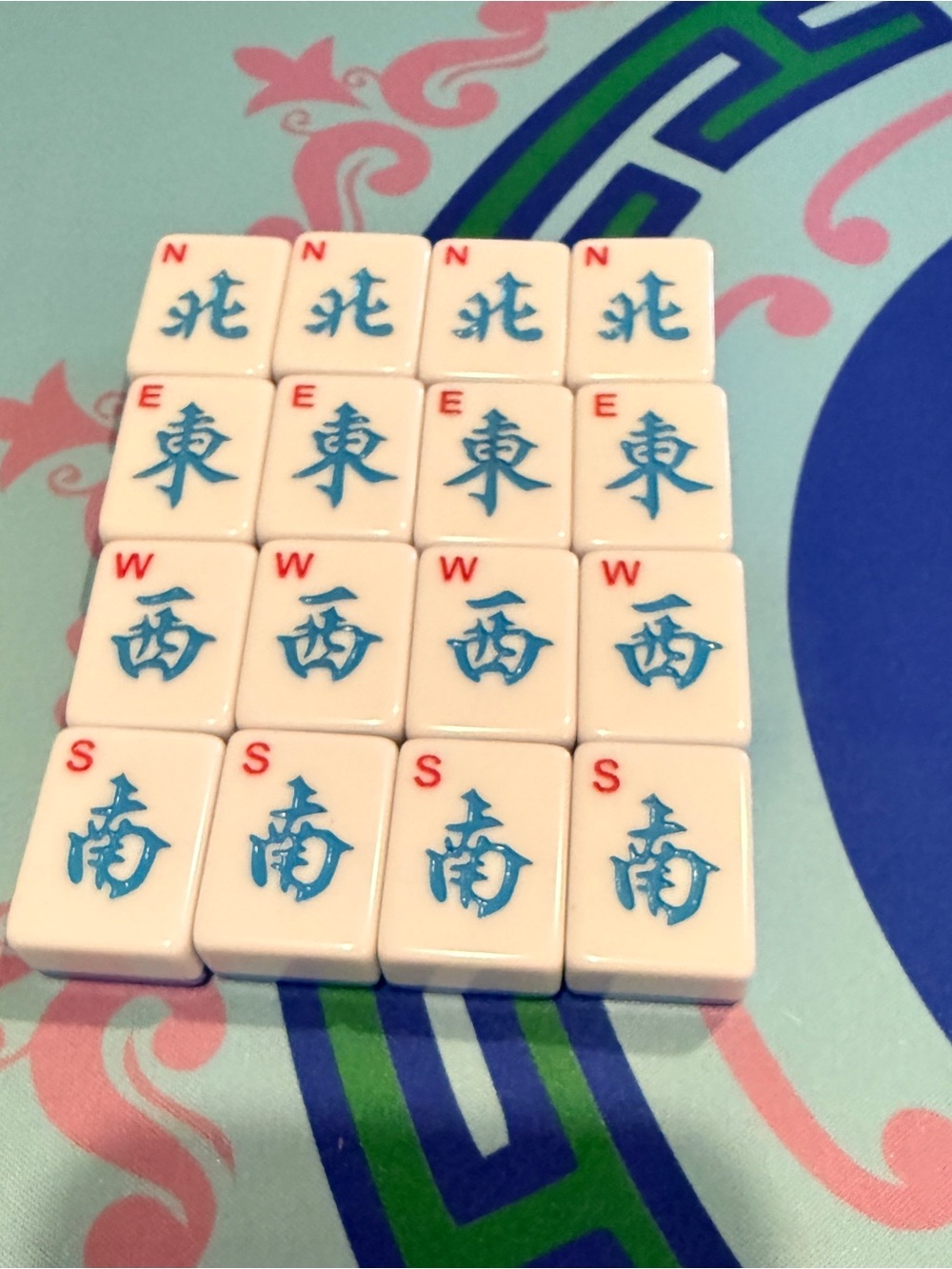New, American Mahjong Set - 166 Tiles with Blue Back - Picture 2 of 8
